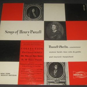 Songs of Henry Purcell – OBERLIN , BARAB , MAYNARD COUNTERPOINT lp 1958 RARE