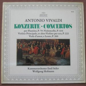 VIVALDI VIOLIN CONCERTO Linde , Storck , Lautenbacher , Hofmann  ARCHIV LP