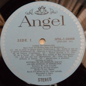 Victoria De Los Angeles – Songs Of Andalusia Angel SFSL-36468 lp ex