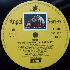Wagner ‎- Die Meistersinger Von Nürnberg  Karajan HMV SLS 957 5 lp Box EX