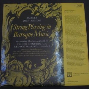 Yehudi Menuhin / George Malcolm ‎/ Donington Baroque Music FABER FR-105 lp EX