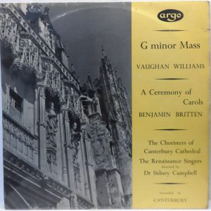 ARGO RG 179 Oval ED1 Vaughan Williams – Mass in G Minor LP Sydney Campbell UK
