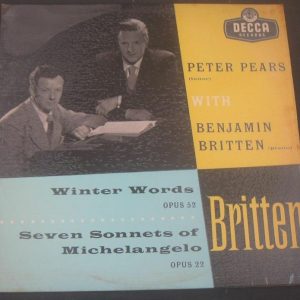 BENJAMIN BRITTEN & PETER PEARS DECCA LXT 5095 ENGLAND 1956 LP
