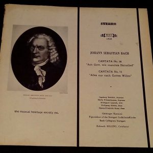Bach  Cantata No. 58 / 72 Helmuth Rilling   MHS 1418 lp EX