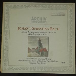 Bach cantatas 56 & 82 Fischer-Dieskau  karl richter  Archiv 198 477 lp