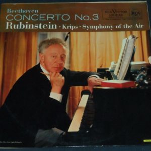 Beethoven Concerto No. 3 Rubinstein Piano Krips RCA LM-2122 ED1 LP EX