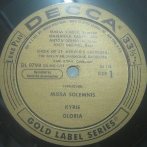 Beethoven Missa Solemnis  Stader Radev Bohm Decca Gold Label DX-135 2 lp Box EX
