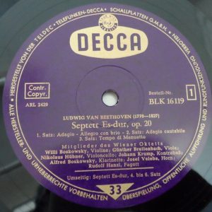 Beethoven – Septet in E op. 20 Members of the Wiener Octett Decca BLK 16119 lp