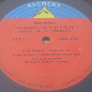 Beethoven Symphony No. 3 Eroica Josef Krips Everest ‎ SDBR 6087 LP 1960