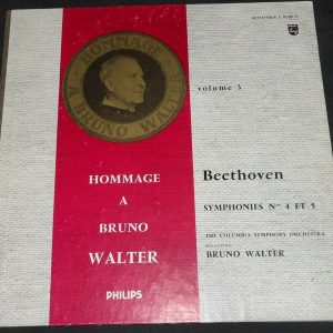 Beethoven ‎– Symphony No. 4 & 5 Bruno Walter Philips ‎- L 09.426 L Gatefold lp