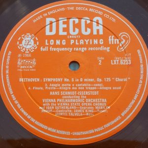 Beethoven ‎- Symphony No 9 Schmidt-Isserstedt Decca LXT 6233 lp 1966