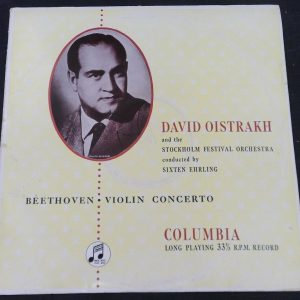 Beethoven Violin Concerto Ehrling Oistrakh Columbia ‎33JCX 1194 lp
