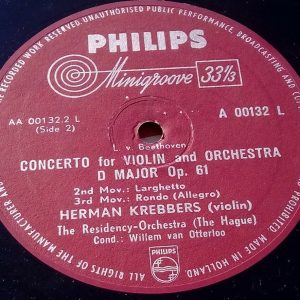 Beethoven Violin Concerto van Otterloo Herman Krebbers  Philips ‎A 00132 L lp