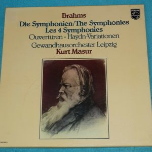 Brahms – 4 Symphonies – Haydn Variations Kurt Masur Philips 6769 009 4 LP Box