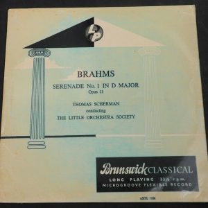 Brahms : Serenade No. 1 Thomas Scherman  Brunswick AXTL 1026 lp EX