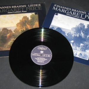 Brahms Songs . Margaret Price – Soprano , James Lockhart – Piano Orfeo lp DMM