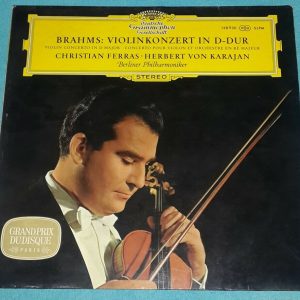 Brahms ‎- Violin Concerto Karajan Ferras DGG 138 930 SLPM Tulips Germany LP EX
