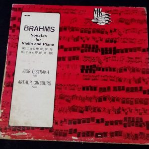 Brahms Violin & Piano Sonatas Oistrakh Ginsburg Pre Melodiya D 06135-6 LP RARE !
