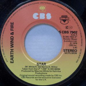 Earth Wind & Fire – Star / You And I 7″ 1979 UK S CBS 7902 funk soul disco