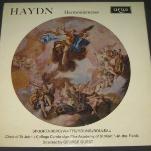 HAYDN  Mass in B-flat Harmoniemesse  GUEST SPOORENBERG RUNNETT ARGO ZRG 515 lp