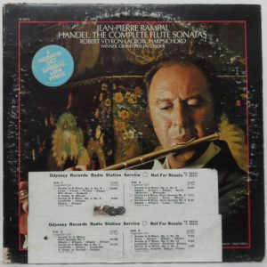 Handel – The Complete Flute Sonatas 2LP set Jean Pierre Rampal Veyron-Lacroix