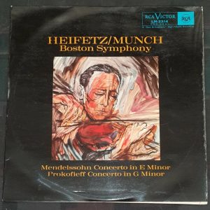 Heifetz / Munch – Mendelssohn Prokofieff Violin Concerto RCA LM 2314 lp ED1 EX