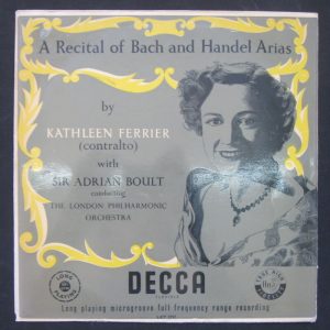 KATHLEEN FERRIER – Bach & Handel Decca lxt Israeli 1st Press lp ED1