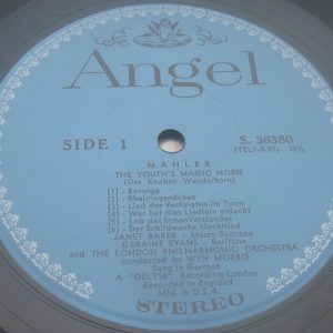 Mahler The Youth’s Magic Horn Wyn Morris Janet Baker Angel 36380 LP EX