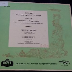 Mendelssohn‎ – Italian Schubert – Symphony No. 5 Solti Decca ‎LXT 5477 LP EX
