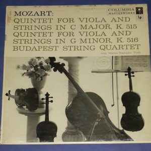 Mozart Quintet for Viola and Strings Budapest Quartet Columbia ML 5192 6 Eye LP