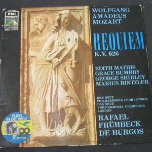 Mozart : Requiem in D minor . Mathis , Bumbry , De Burgos . HMV EMI Electrola lp