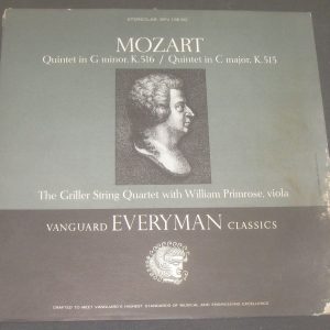 Mozart String Quintets Griller String Quartet Primrose Vanguard SRV 158SD LP 64