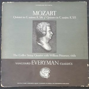 Mozart String Quintets Griller String Quartet Primrose Vanguard SRV 158SD LP 64
