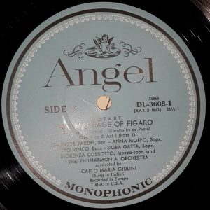 Mozart – The Marriage of Figaro Schwarzkopf Giulini Angel 3608 D/L 4 LP Box EX