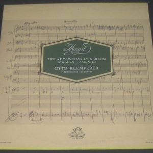 Mozart Two Symphonies In G Minor No. 25 / 40 Klemperer . Angel 35407 lp EX