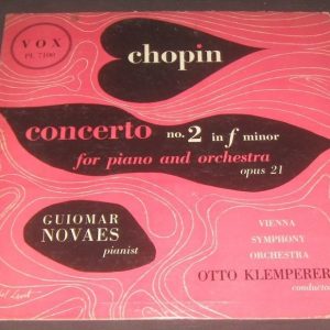 Novaes / Klemperer – CHOPIN CONCERTO NO. 2 Herschel Levit VOX PL 7100 lp 1951