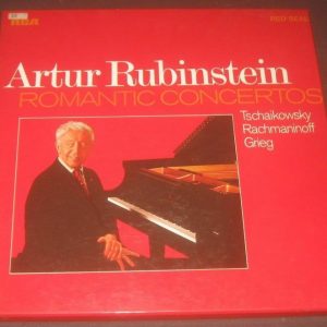RUBINSTEIN Piano Concertos Tchaikovsky Grieg Rachmaninoff RCA 2 LP Box EX