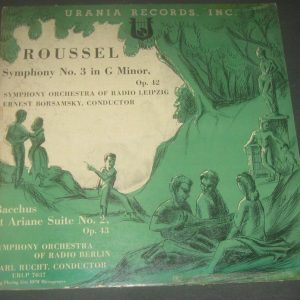 Roussel Symphony No 3 Bacchus et Ariane Borsamsky Rueht URANIA URLP 7037 RARE