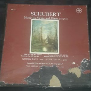 Schubert ‎-  Violin & Piano  Pauk Frankl Olefsky Hautzig Vox SVBX 569 3 LP Box