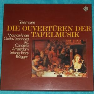 Telemann – ‎The Overtures of Table Music Bruggen Leonhardt Telefunken ‎2 LP Box