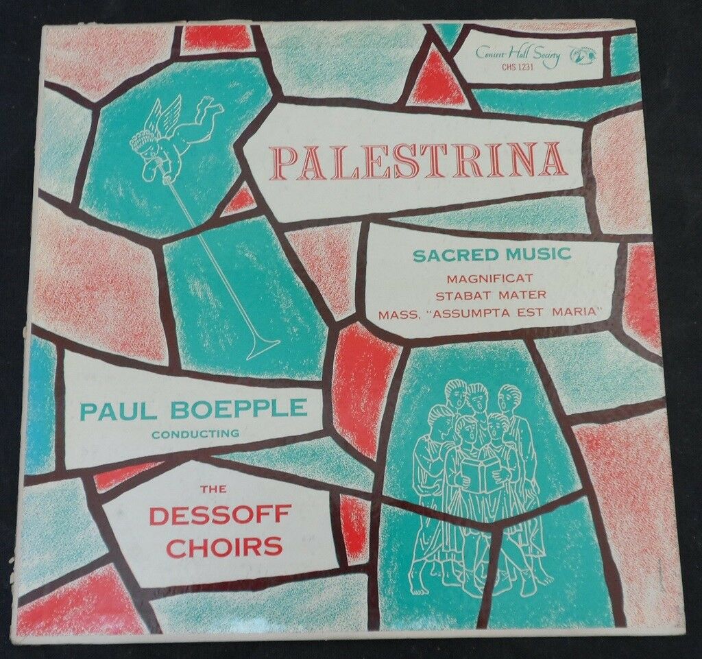 The Sacred Music Of Palestrina Dessoff Choirs Boepple  Concert Hall Society lp