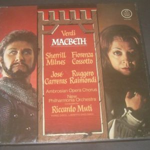 Verdi Macbeth Muti Milnes Cossotto Carreras Angel SCLX-3833 3 LP Box EX