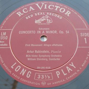 Artur Rubinstein – Schumann Concerto in A Minor . Steinberg RCA LM 1050 lp