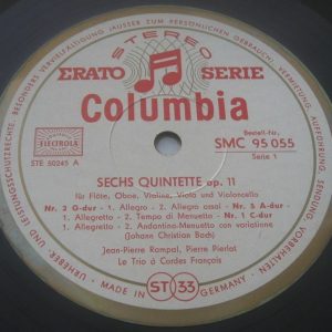 Bach 6 Quintets Rampal / Pierlot French String Trio COLUMBIA SMC-95055 LP