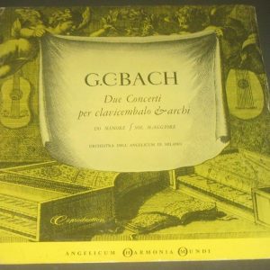 Bach Due Concerti Per Clavicembalo & Archi Cattini ANGELICUM HARMONIA MUNDI LP