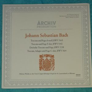 Bach – Helmut Walcha Toccaten Und Fugen Archiv 198 304 LP EX