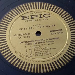 Bach Suites for Orchestra Van Beinum EPIC SC-6024 Gold label 2 lp Box USA Rare !