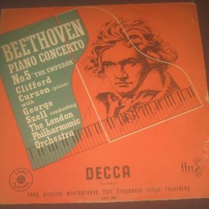 Beethoven Piano Concerto No. 5 Szell Curzon Decca ‎– LXT 2506 lp ED1 50’s