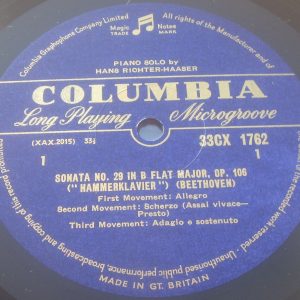 Beethoven Piano Sonatas No 27 / 29 Richter-Hasser Columbia 33Cx 1936 B/G LP EX