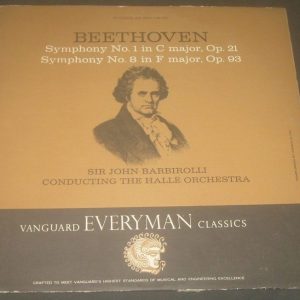 Beethoven Symphony No. 1 / 8 John Barbirolli Vanguard ‎– SRV 146SD LP EX